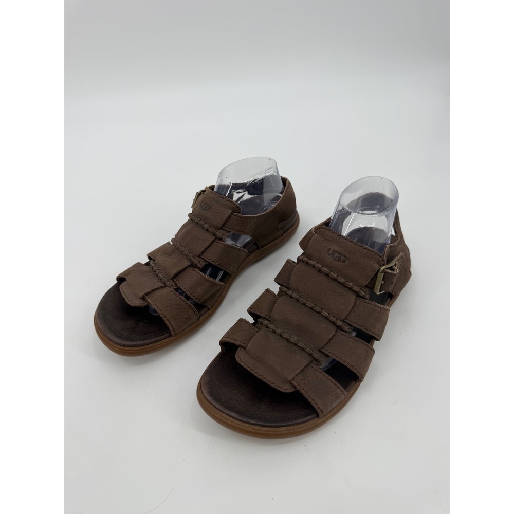 UGG Mens Brown Leather Gladiator Fisherman Sandals 1002245 Size 10